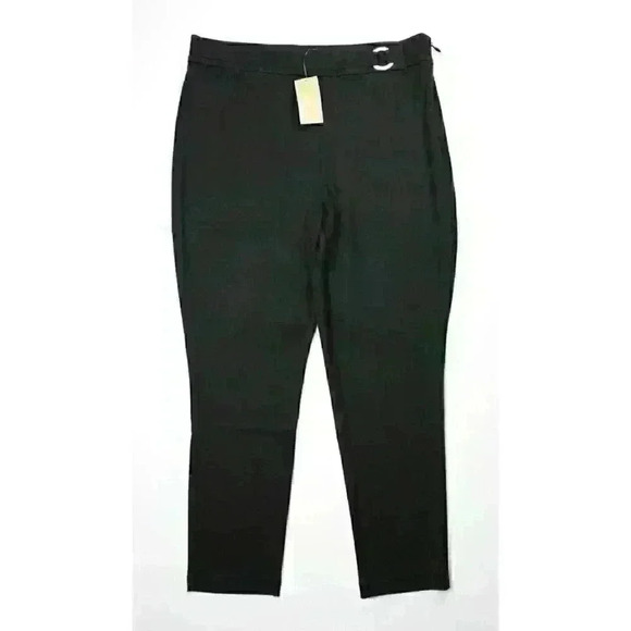 NEW! MICHAEL Michael Kors Women's XL Logo Slim Ankle Pants In Black NWT $110 - Picture 1 of 3